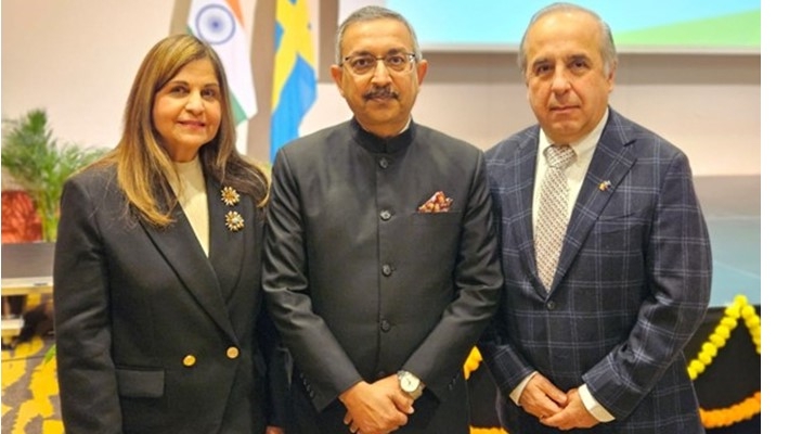 Embajador de Colombia en Suecia, Guillermo Reyes González, participó en la conmemoración del 75 aniversario de relaciones bilaterales entre la República de india y Reino de Suecia