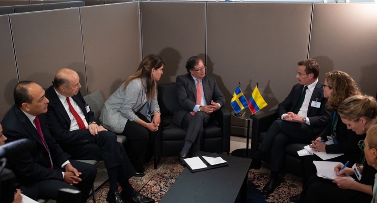 El presidente Gustavo Petro se reunió con el primer ministro de Suecia, Ulf Kristersson, en el marco de la Asamblea General de la ONU