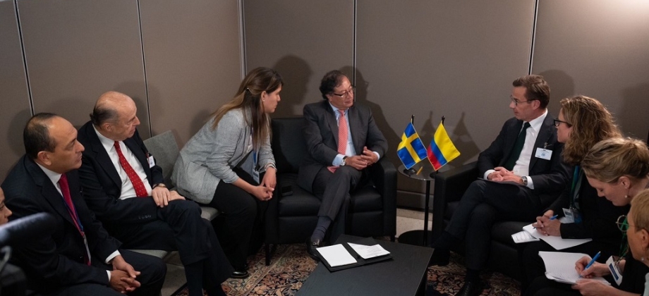 El presidente Gustavo Petro se reunió con el primer ministro de Suecia, Ulf Kristersson, en el marco de la Asamblea General de la ONU